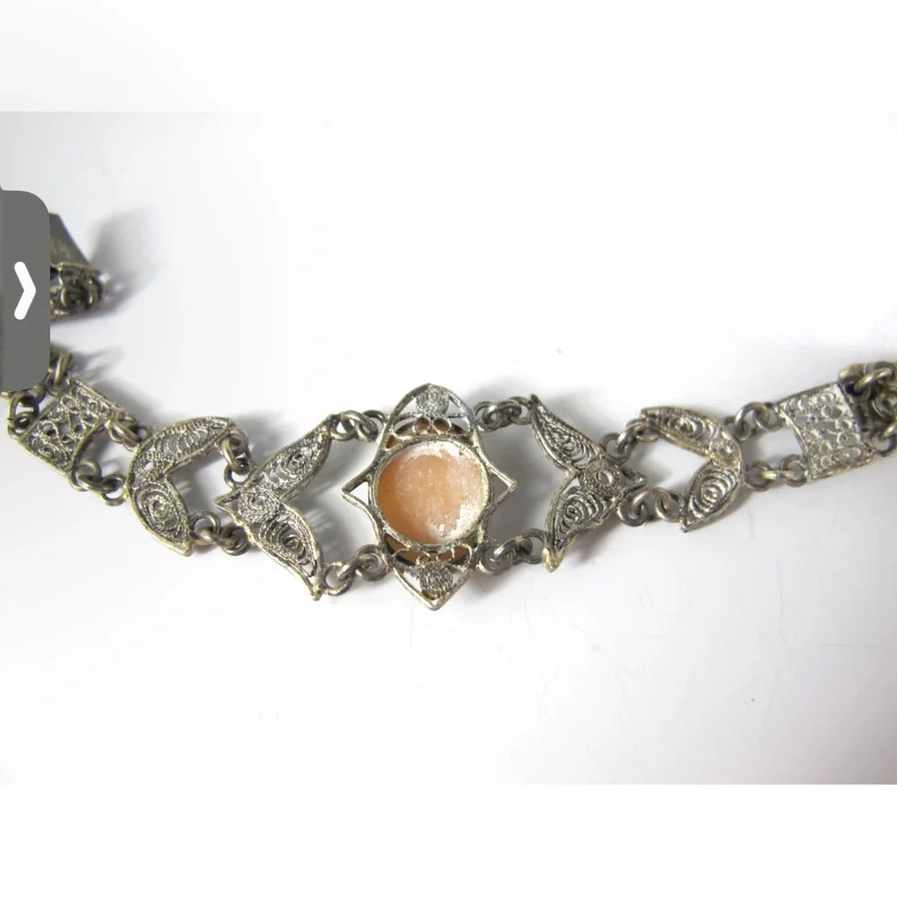 Beautiful RARE Vintage/ Antique Elegant 800 Silver Cameo Bracelet - Picture 3 of 9